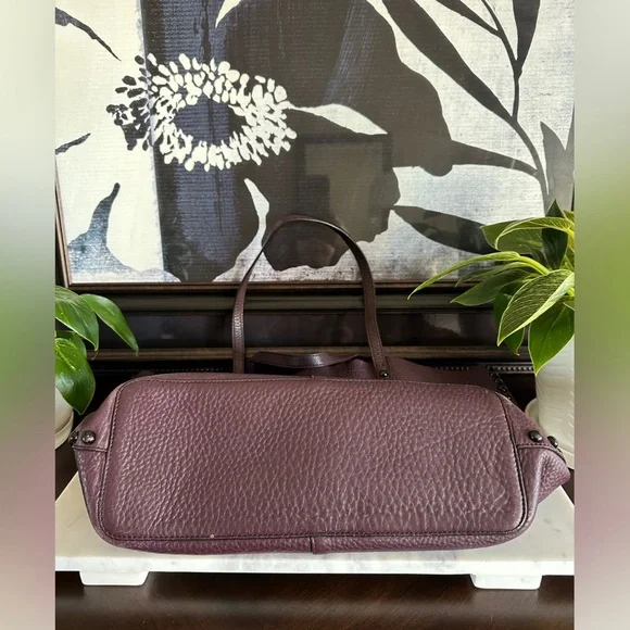 Rebecca Minkoff Studded Pebbled Leather Tote Bag - Burgundy Color - Picture 3 of 7